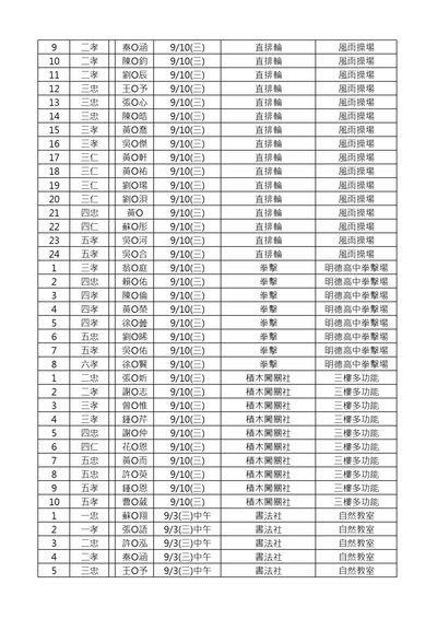 公告: 114學年度課後社團第二階段名單公告圖片